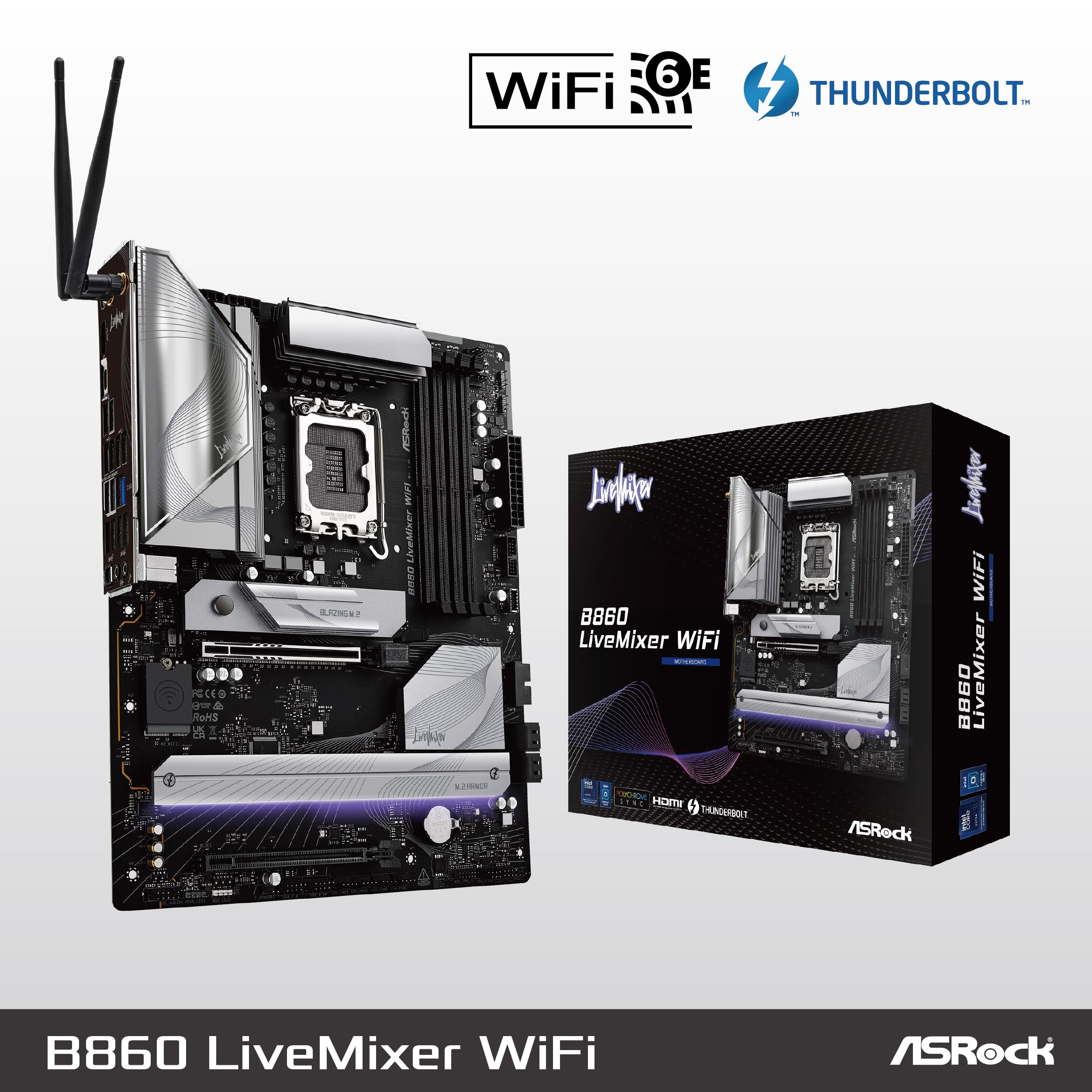 Amazon | ASRock マザーボード B860 LiveMixer WiFi Intel CPU Core